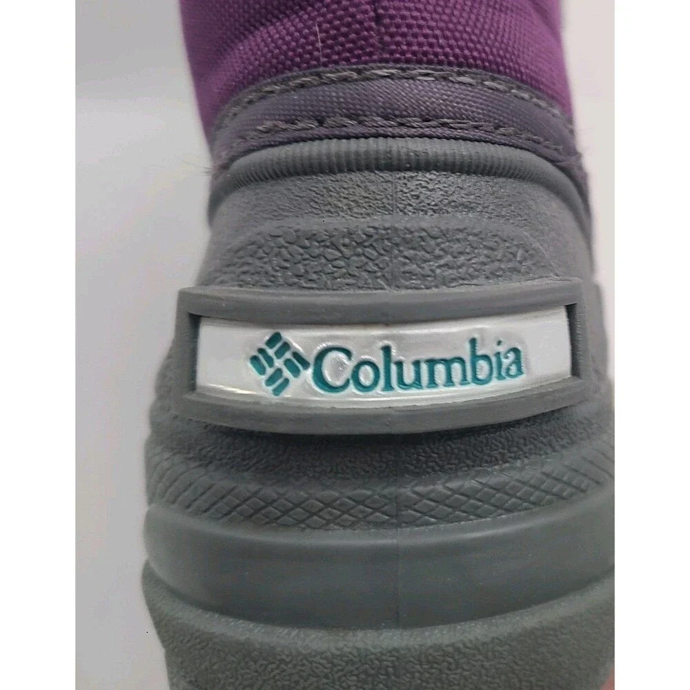 Columbia Powderbug Plus II Snow Boots Girls Size 6 Purple Gray BV1302-502