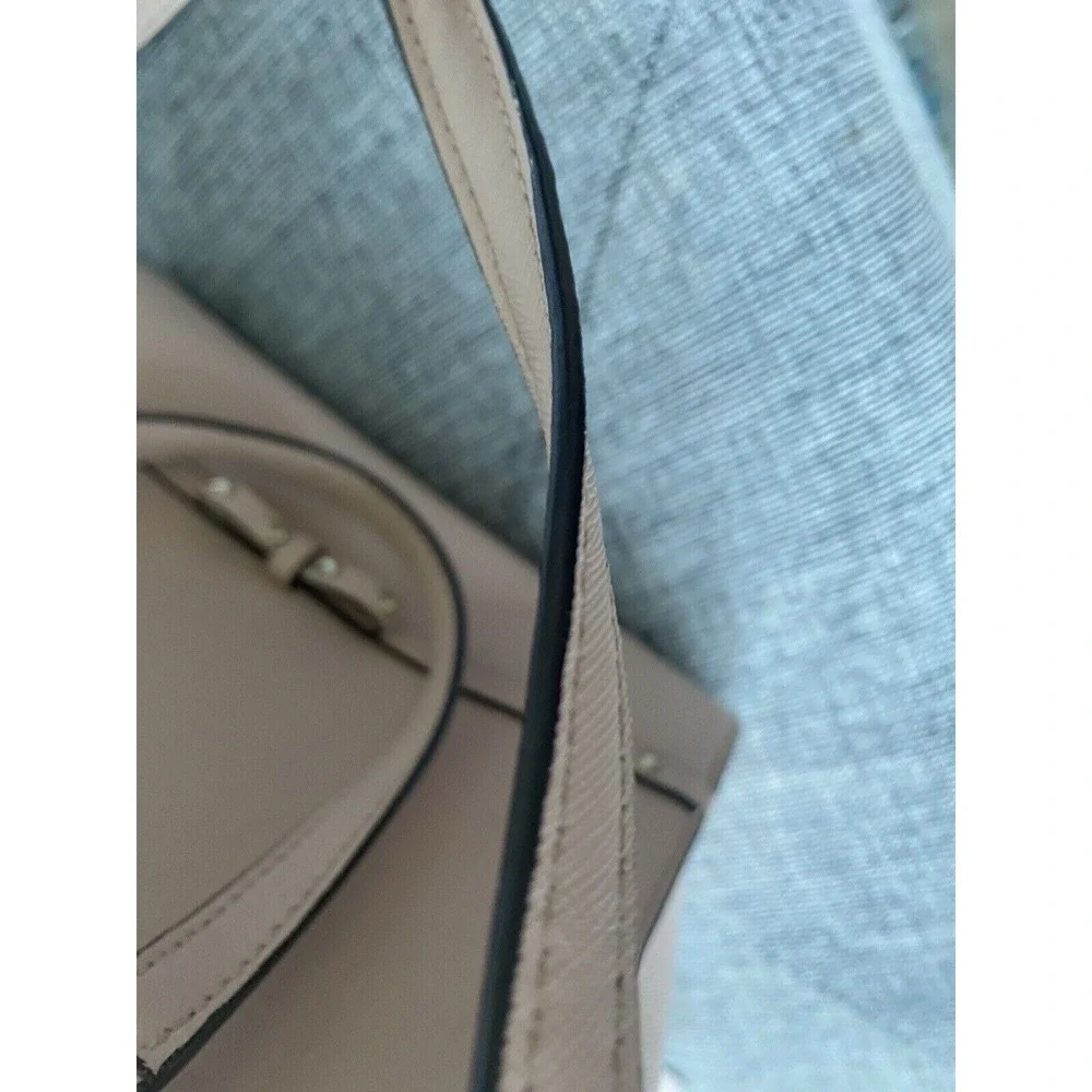 Kate Spade NY small Hadlee Laurel way Jeweled Saffiano Leather Tote Warm Vellum