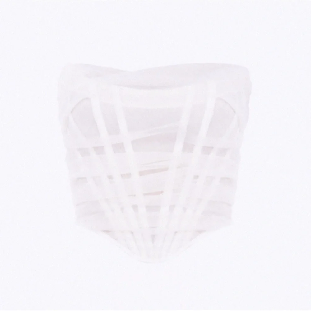 5⭐️CASA B | Venice Strapless Mesh Wrap Corset Top in white