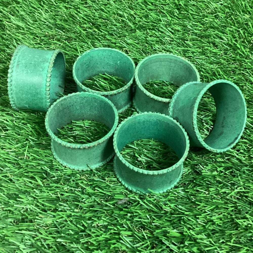 Vintage Verdigris Copper Napkin Rings set of 6