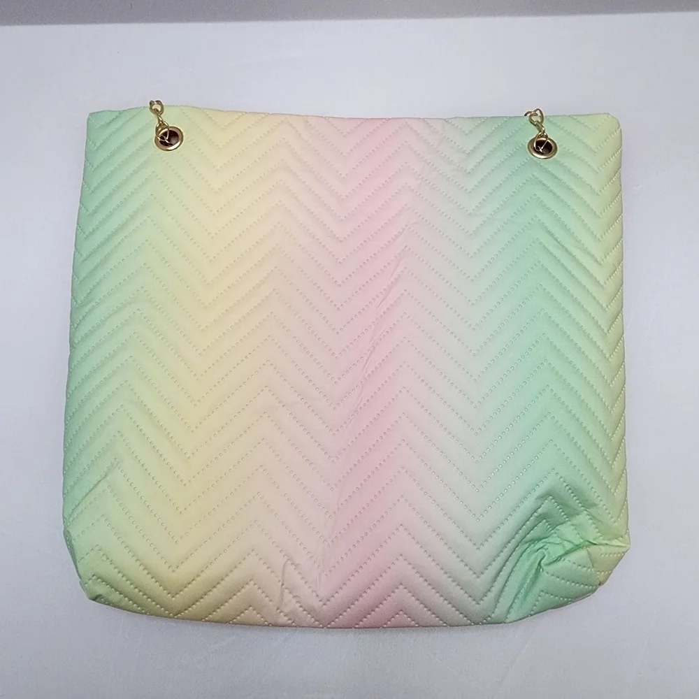 Small Rainbow Quilted Tote
