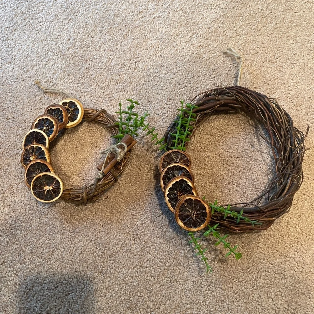 Set of dried citrus wreaths.