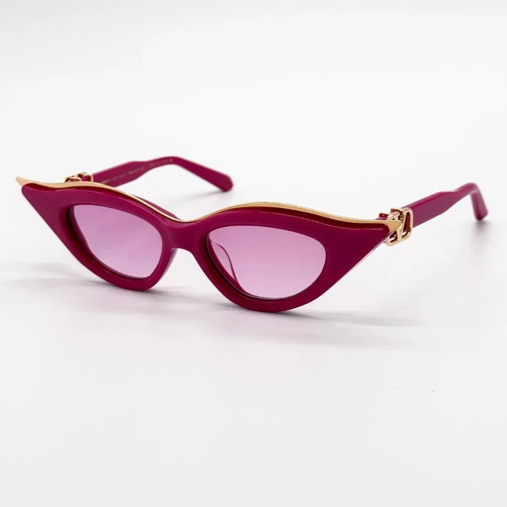 NEW VALENTINO V-GOLDCUT VLS-114D PINK WOMEN CAT EYE SUNGLASSES VALENTINO