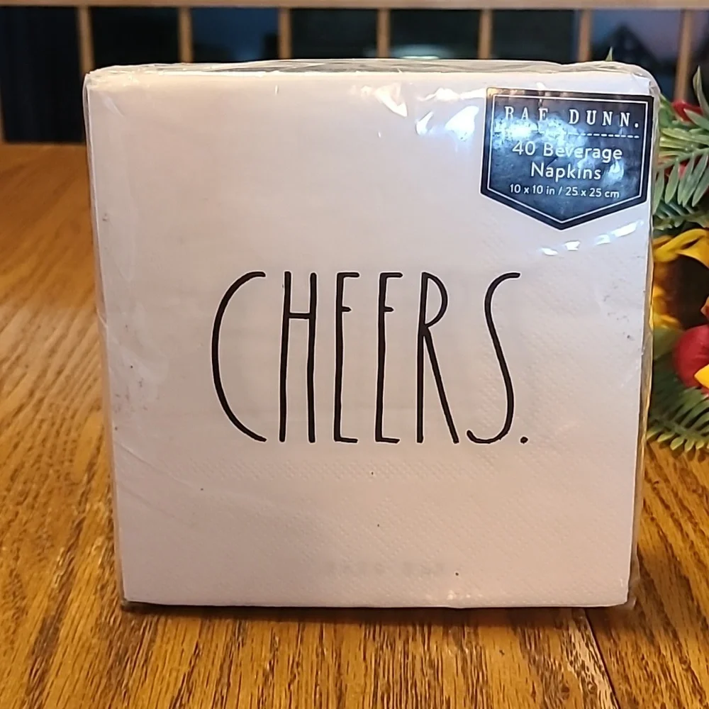 Rae Dunn NIP CHEERS Beverage Napkins