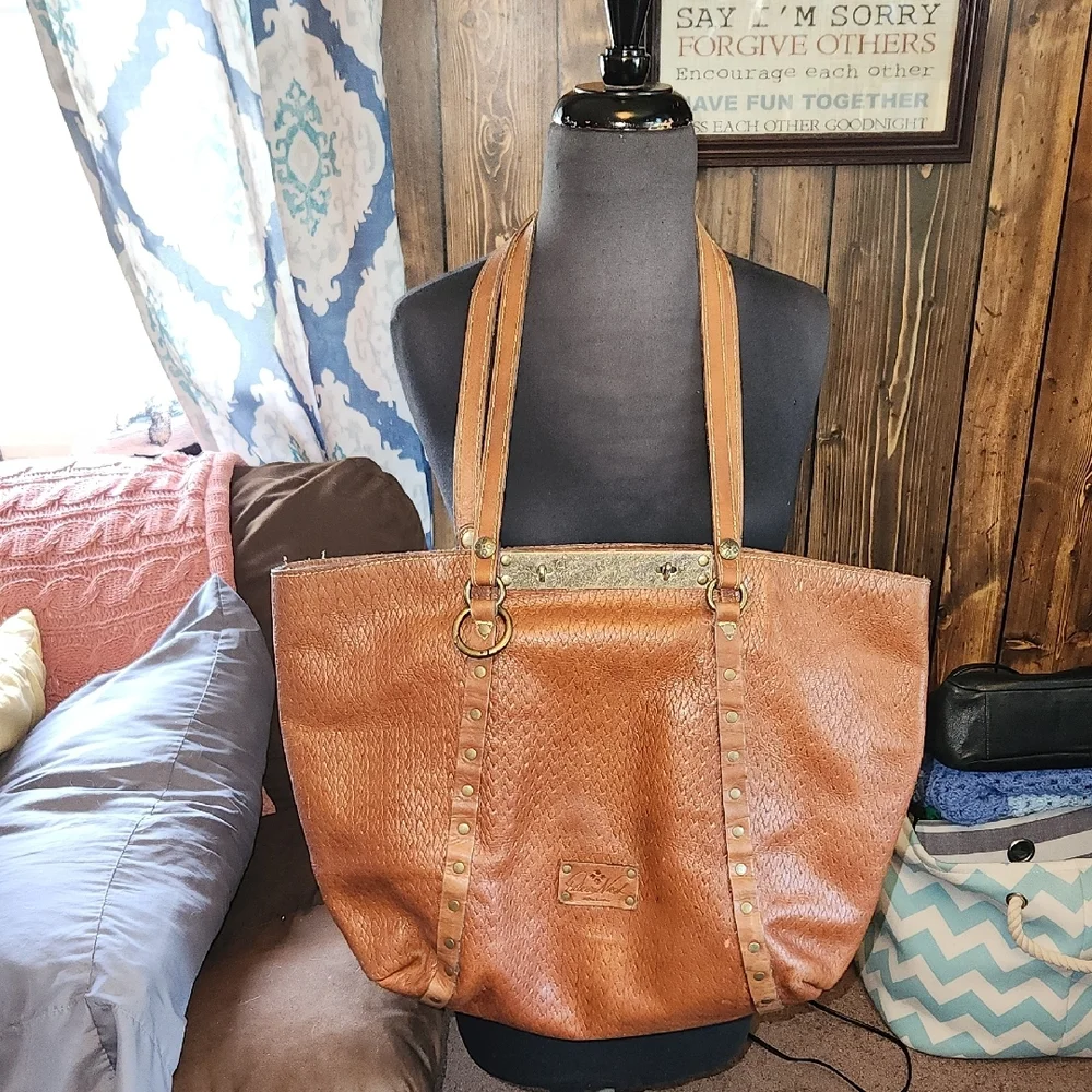 Patricia Nash Tan Leather Tote with Timeless Design
