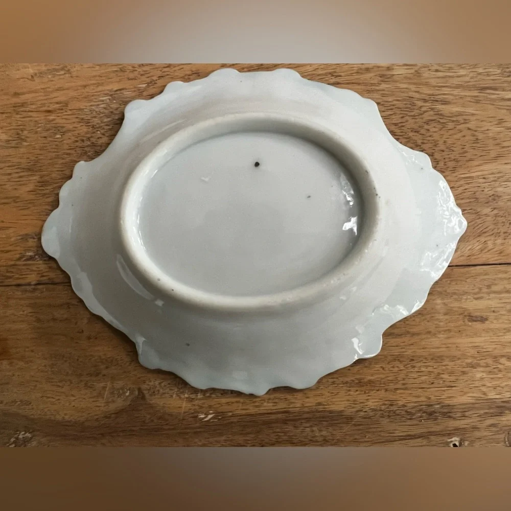 Vintage handpainted oval dish