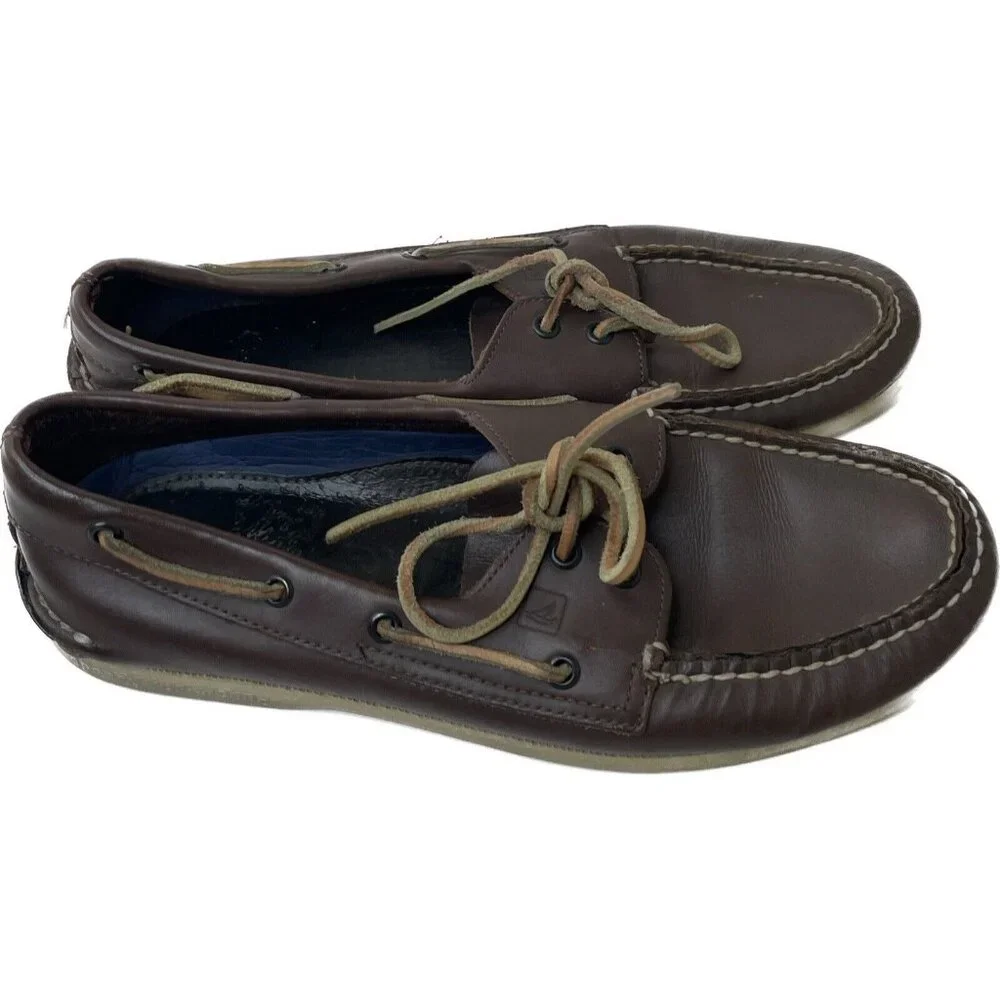 Sperry Top Sider Mens 10.5 M Brown Leather Boat Shoes Casual Loafers