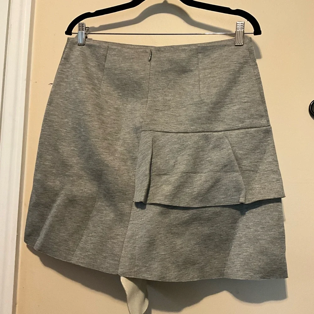 Marni Gray A-Line Mini Skirt Asymmetrical Cargo
