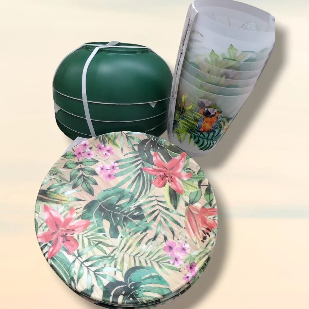 Tommy Bahama Tropical Melamine Dinnerware Set For 4