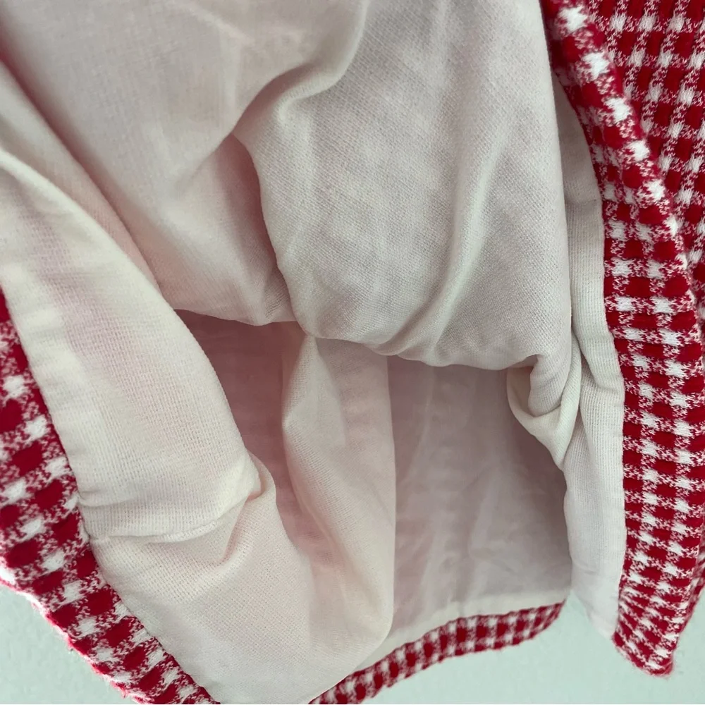 Vintage girls patriotic dress Red and White Checkered Gingham Sundress size 10