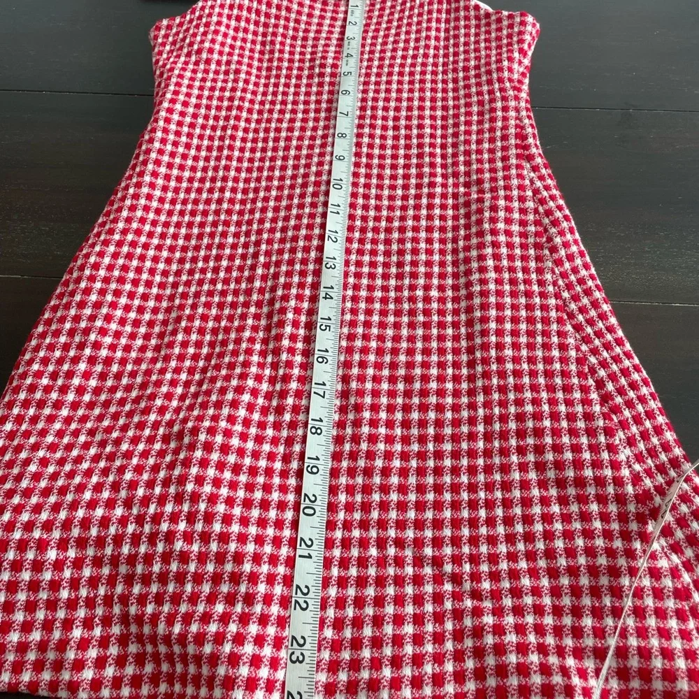 Vintage girls patriotic dress Red and White Checkered Gingham Sundress size 10