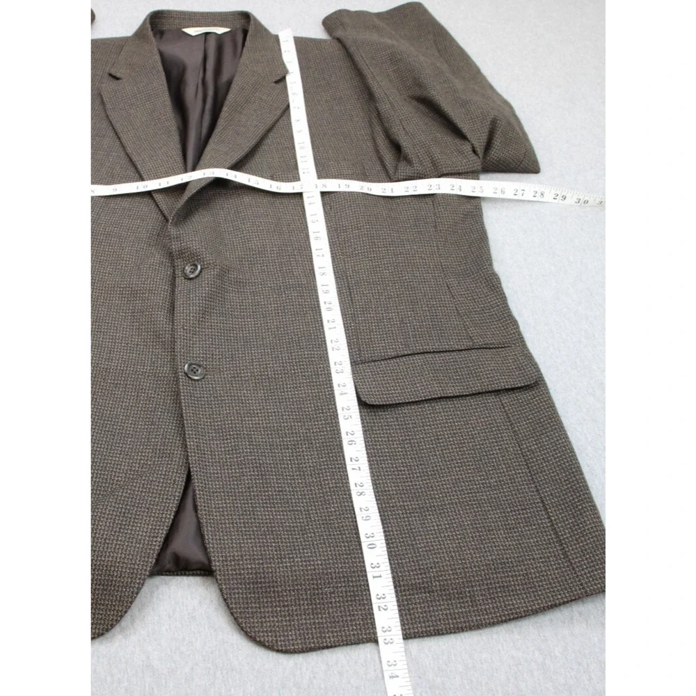 Pronto Uomo Blazer Mens 48R Houndstooth Lambs Wool 2 Button Single Breasted
