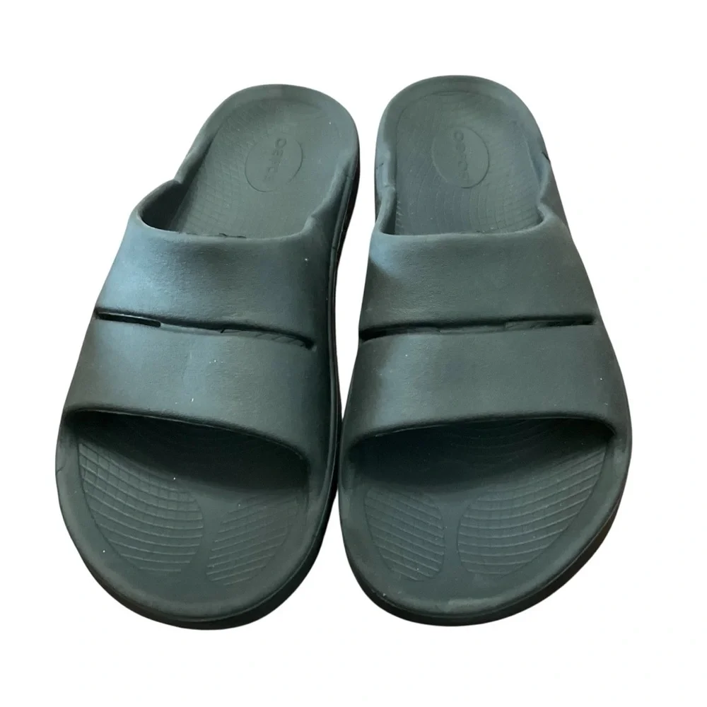 Oofos Ooahh Sport Slide Sandals Men's 11  Women's 13  Black Recovery Comfort