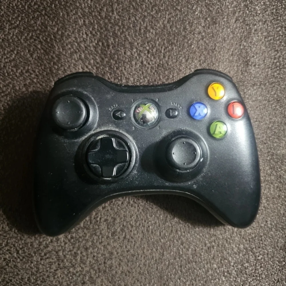 Microsoft Xbox 360 BLACK Wireless Controller Genuine OEM Controller TESTED