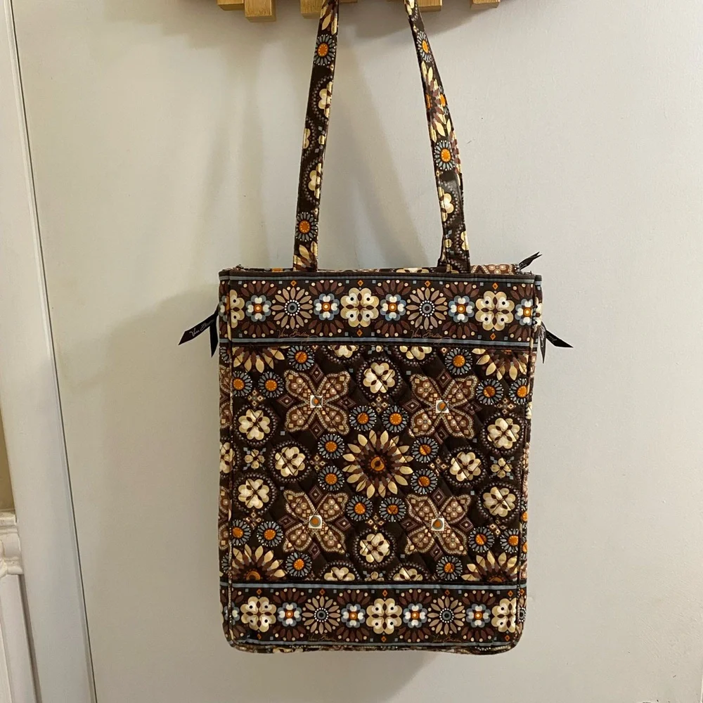 Vera Bradley Brown and Blue Laptop Tablet Bag Canyon Pattern Retired