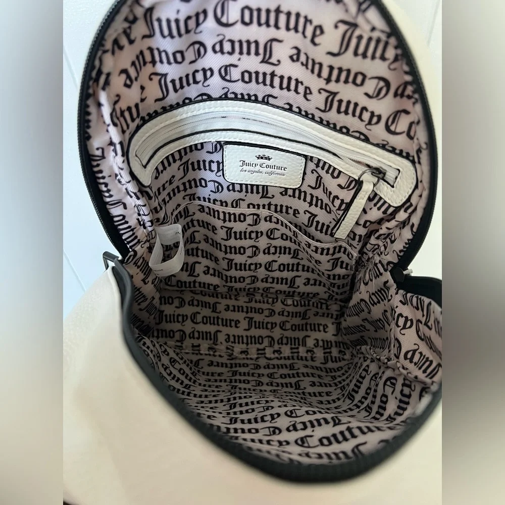 Juicy Couture white Backpack with Red Lettering