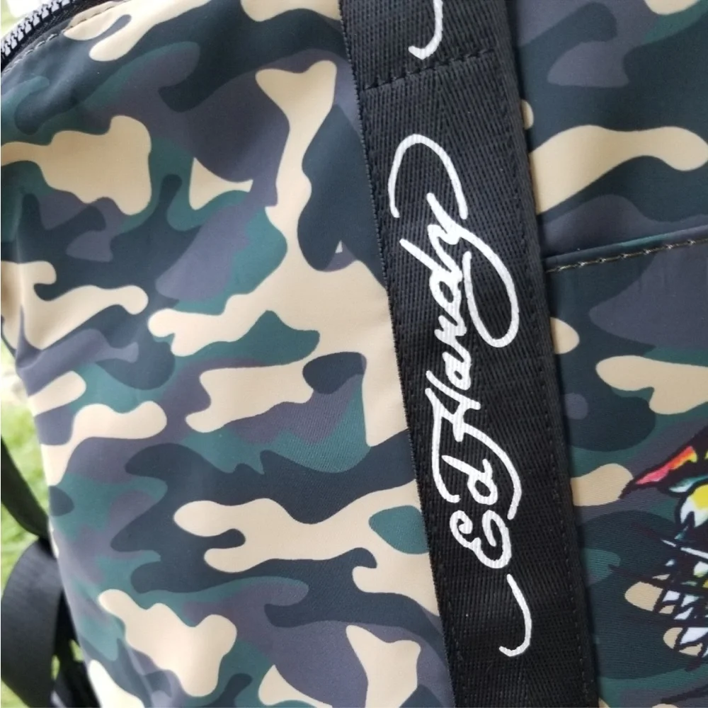 Ed Hardy camo Tiger gym travel unisex duffel bag NWOT