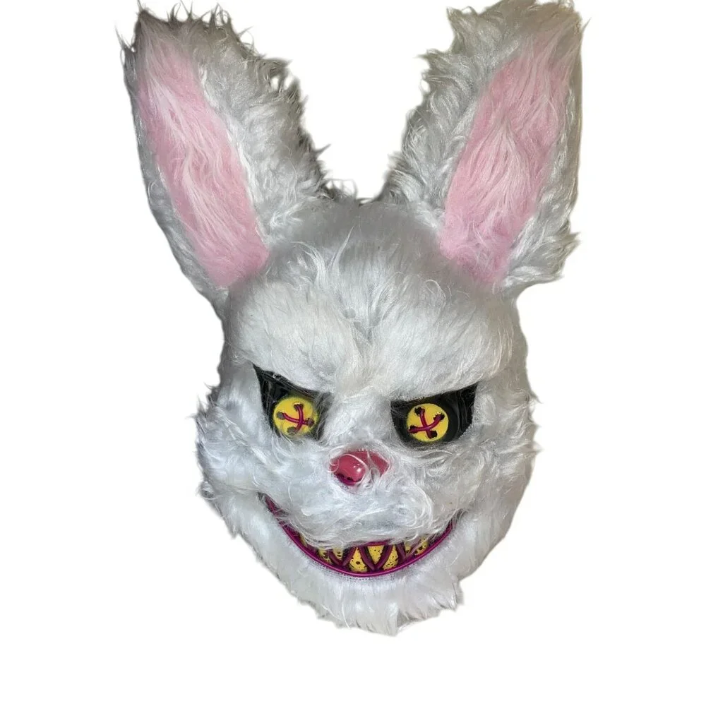 Scary Bunny Snowball LED Light-Up Mask For Halloween Cosplay & Costume Parties