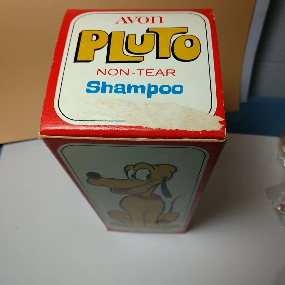 Disney PLUTO Decanter Non-Tear Shampoo With Shampoo & BOX Vintage Avon 1970's