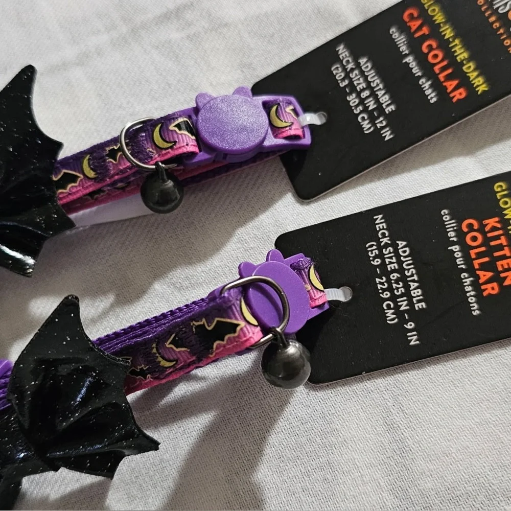 Thrills & Chills Glow In The Dark Bat Kitten/Cat Collar