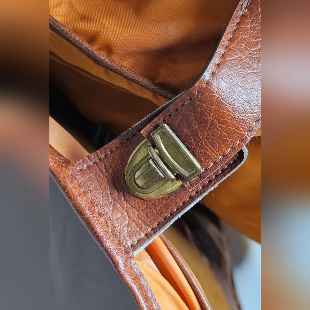 Scovill Cognac Faux Leather Garment Bag