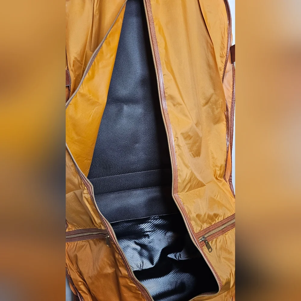 Scovill Cognac Faux Leather Garment Bag