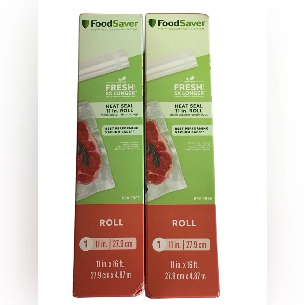 FoodSaver Heat Seal Vacuum Rolls Lot Of 2 Rolls 11inches x 16ft.