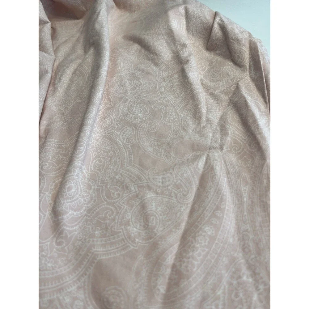IKEA Pale Pink Paisley King Size Fitted & Flat Sheet Set 2pc