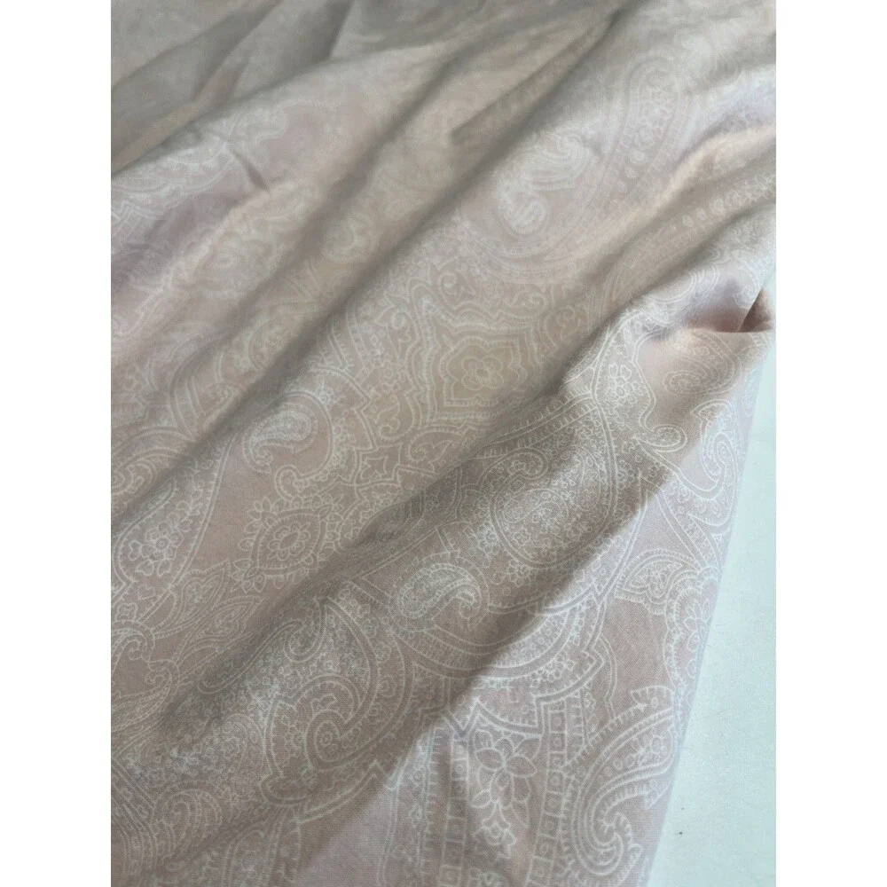 IKEA Pale Pink Paisley King Size Fitted & Flat Sheet Set 2pc