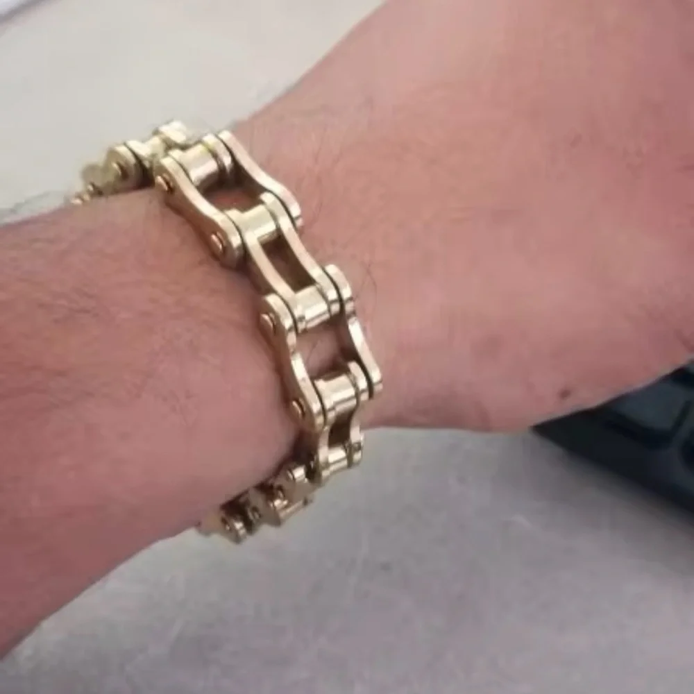 Biker 316L Stainless Steel Mens Bracelet 8” watchmaker Bracelet