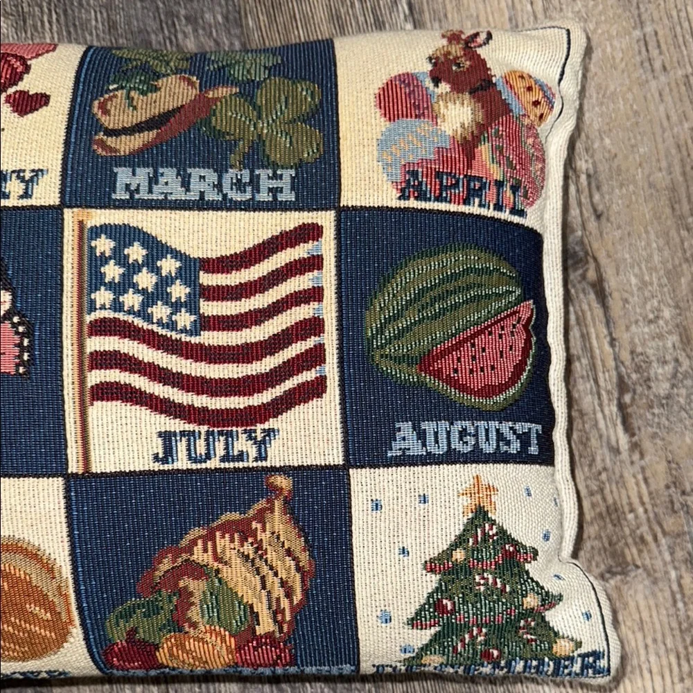 Holiday Pillow with Seasonal Motifs