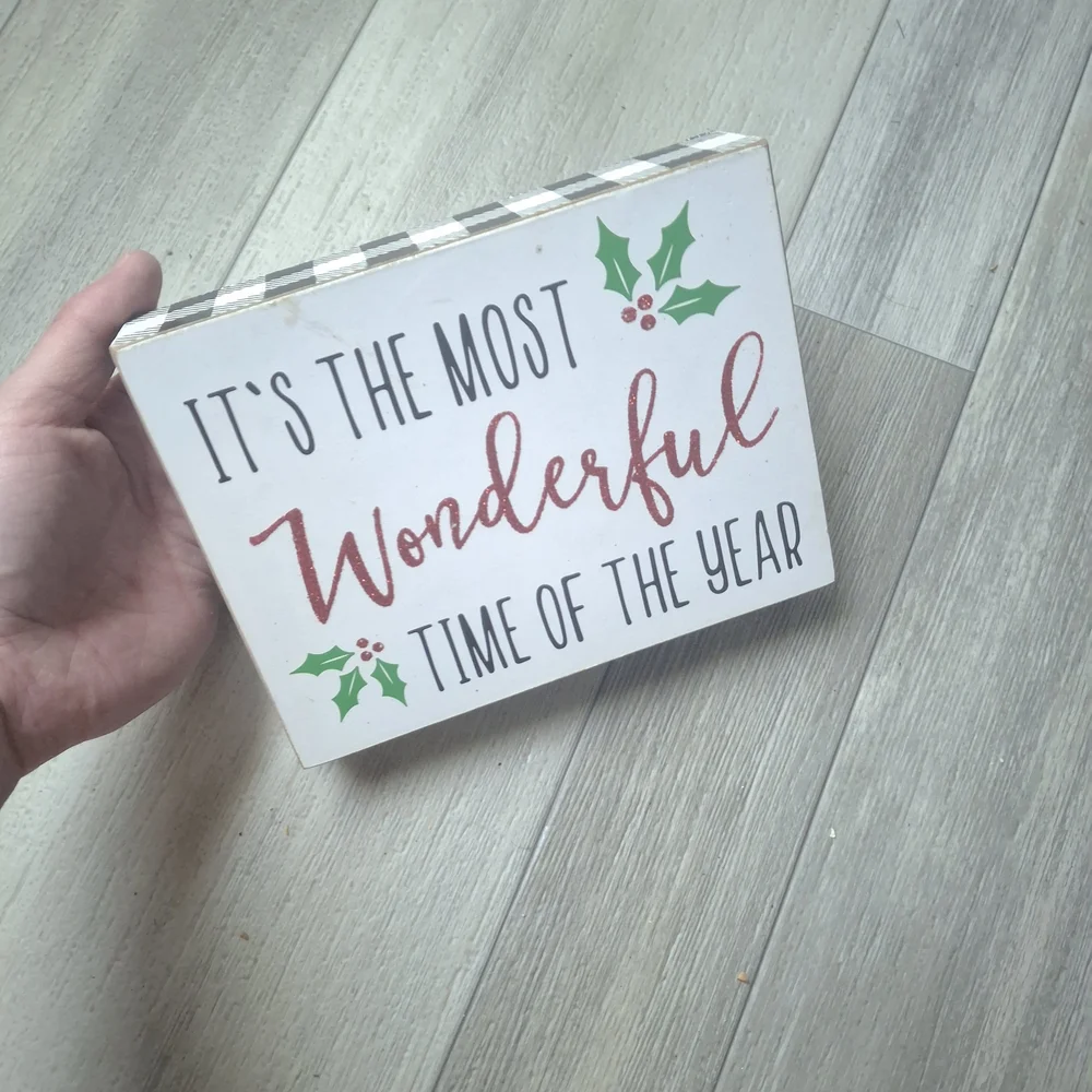 Festive Holiday Sign with Holly Design