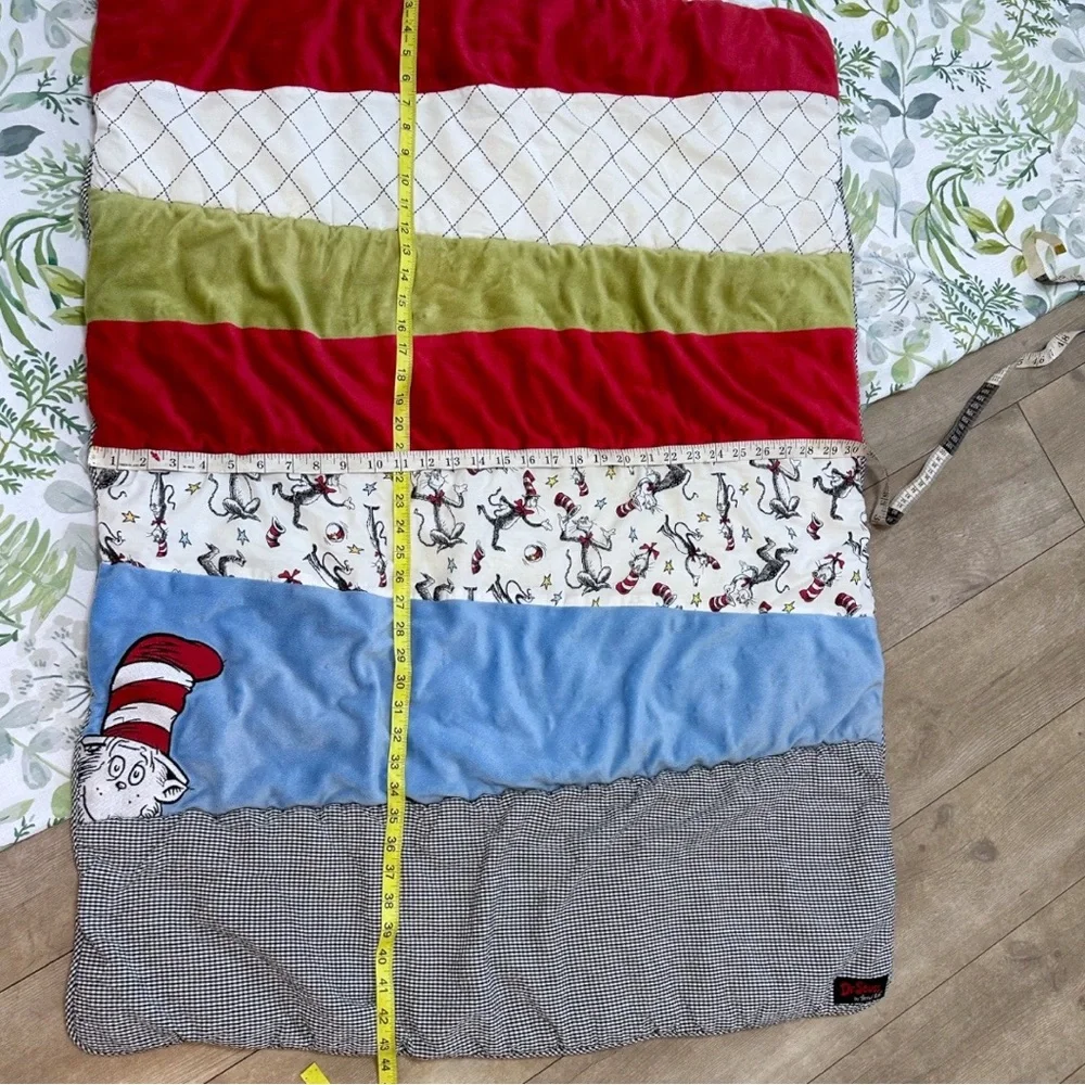 Dr. Seuss Baby Color Block Reversible Crib Quilt Comforter Patchwork Play Mat