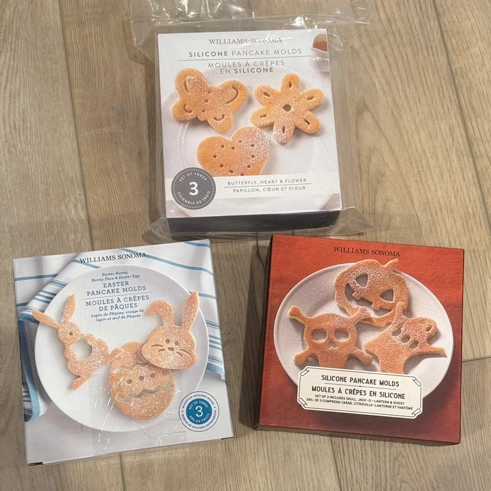 Williams Sonoma Silicone Pancake Molds - Halloween and Spring Designs