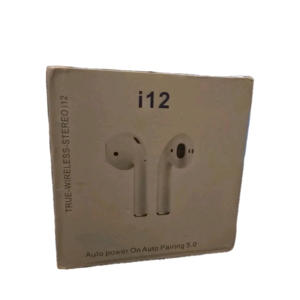 i12 Wireless Bluetooth Earbuds - White