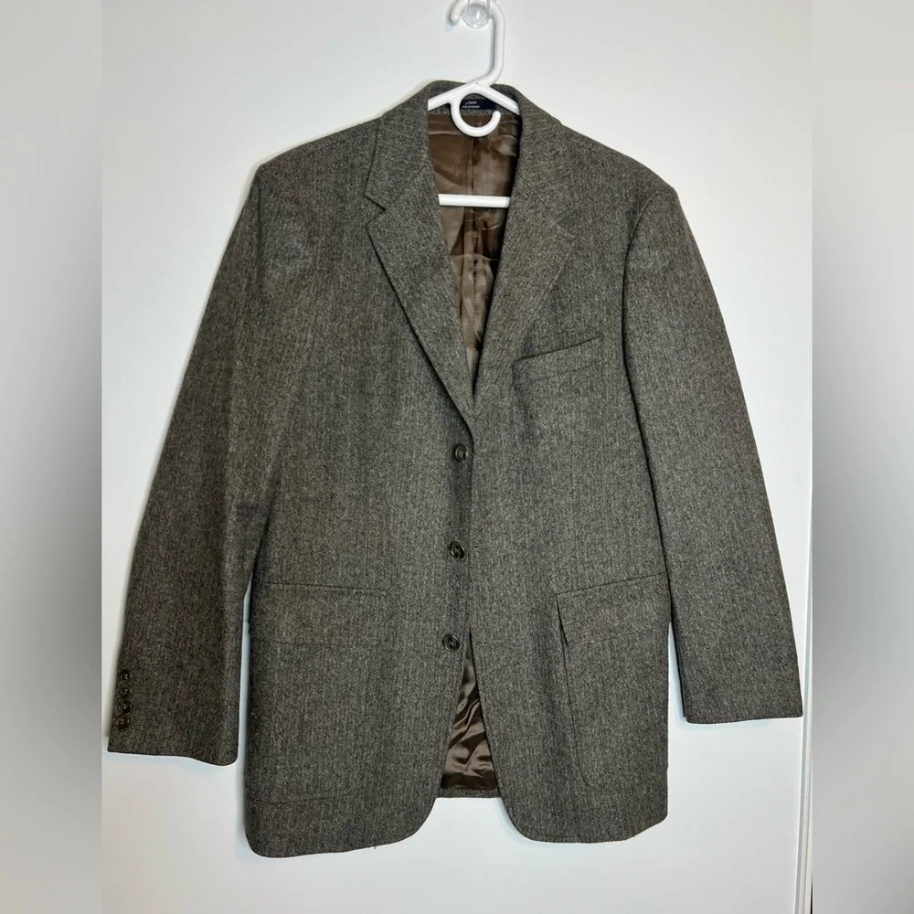 J.Crew Wool Blazer Men’s 39R  Tweed / Herringbone Sports Coat Jacket In Brown