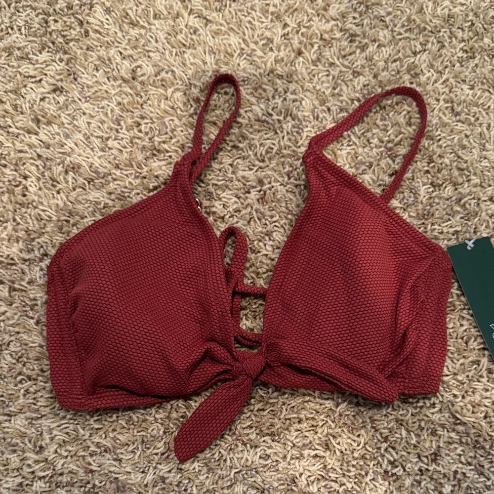 Redish Brown Textured Bikini Top