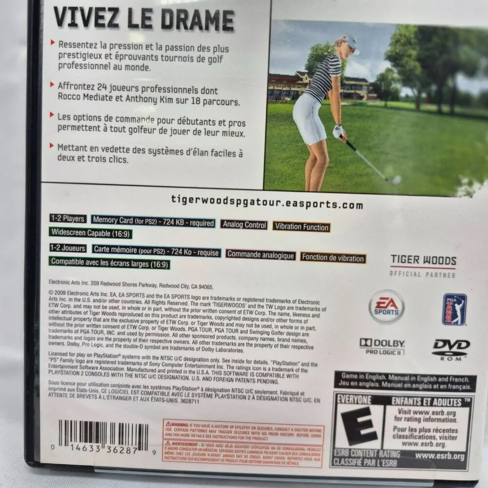 Sony PS 2 Tiger Woods PGA Tour 10 EA Sports PlayStation 2 Golf Game Rated E