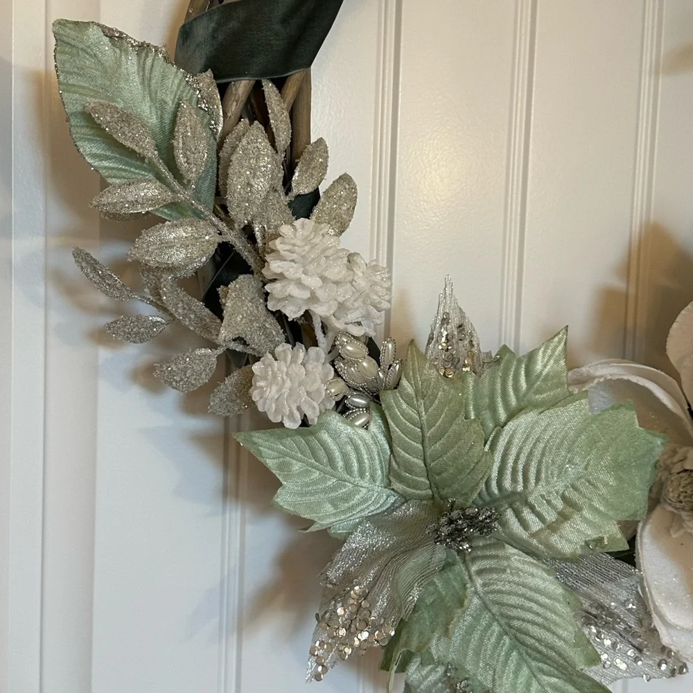 Charming Winter Wreath with Green and Silver Details