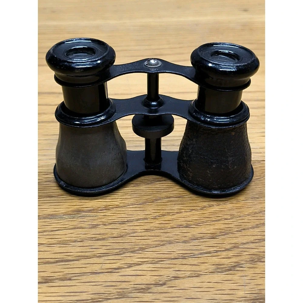 Vintage Antique Mini Theatre Opera Binoculars Black Metal Japan Unbranded‎