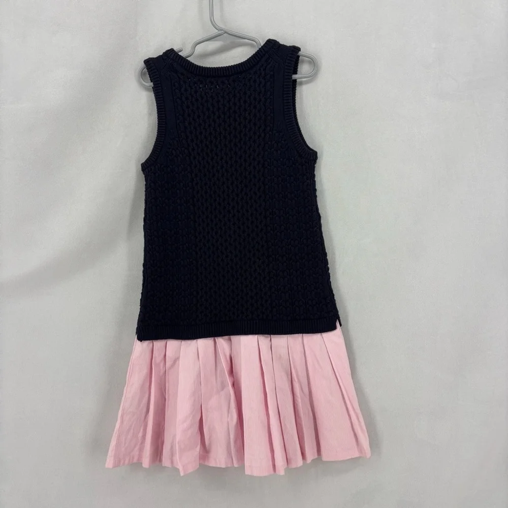 Brooks brothers fleece sweater dress kids girls youth size small navy pink