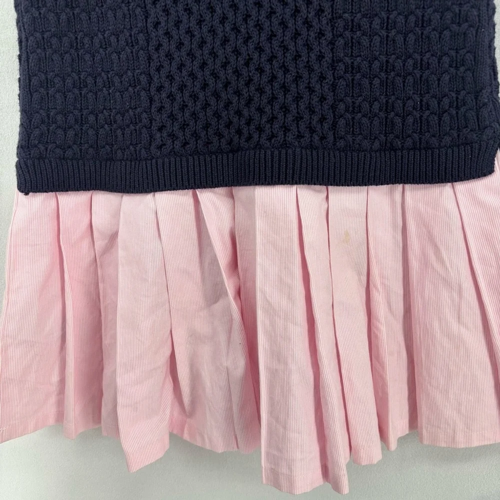 Brooks brothers fleece sweater dress kids girls youth size small navy pink
