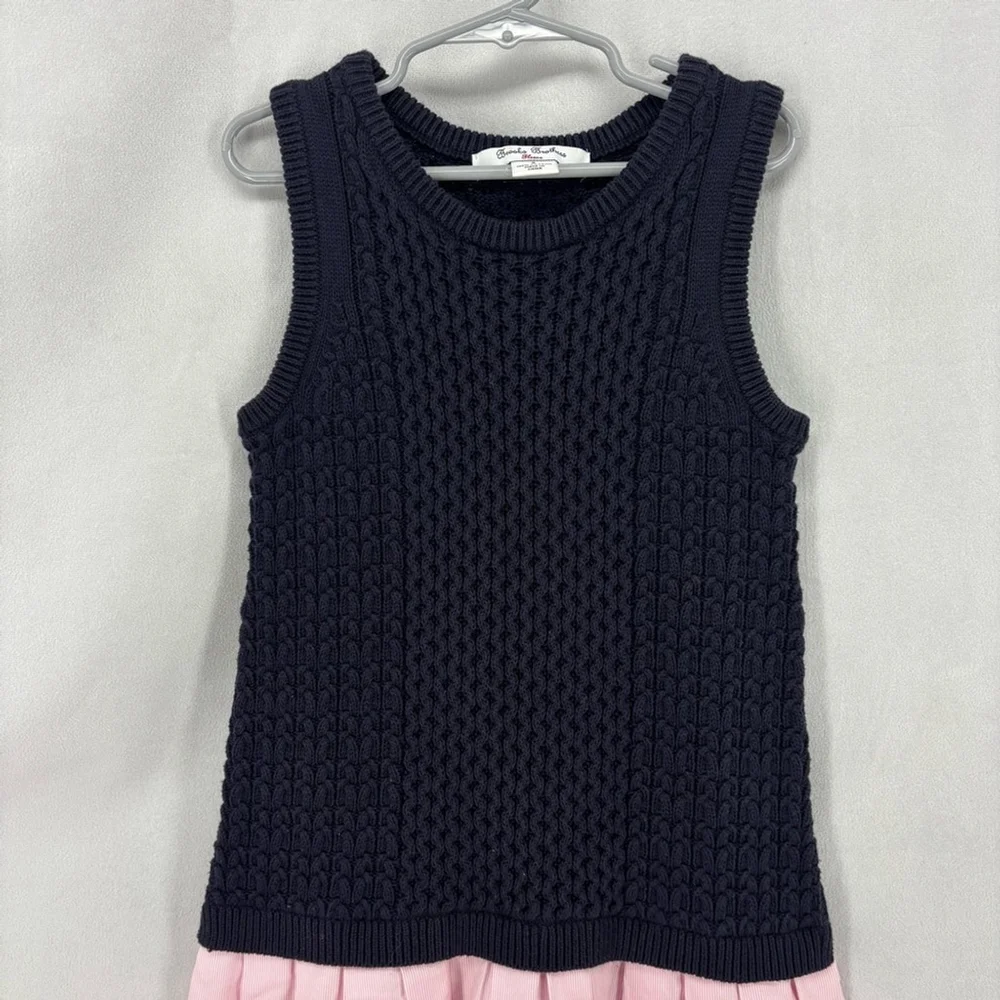 Brooks brothers fleece sweater dress kids girls youth size small navy pink