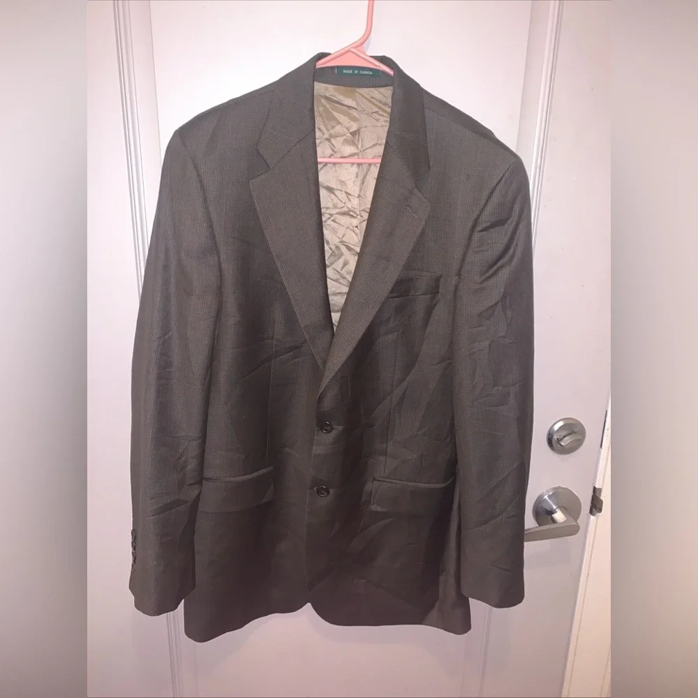 Lauren Ralph Lauren Wool Cashmere Blend Houndstooth Blazer 40L