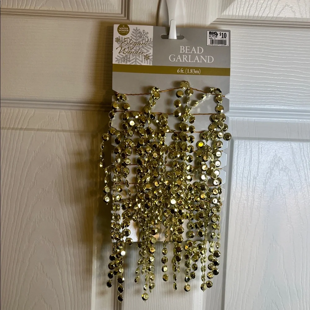 Gold Bead Garland for Festive Home Decor