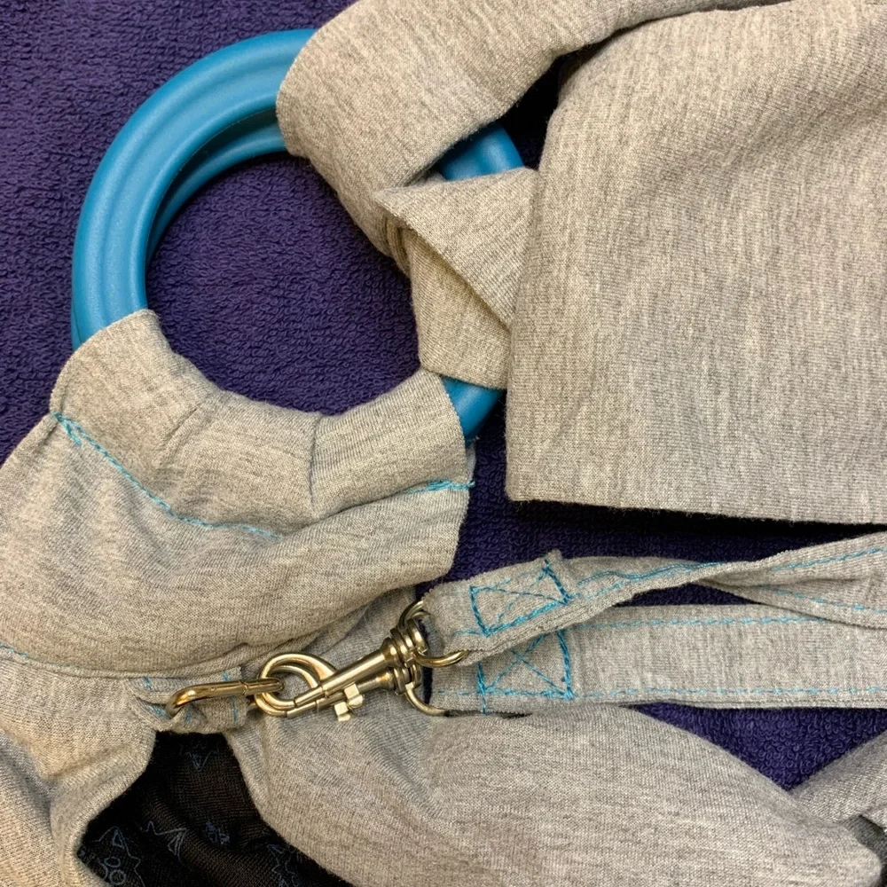 Sherpa Pet Sling Carrier in Gray with Blue Details