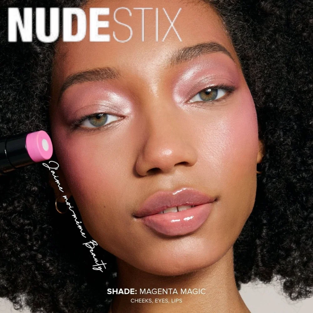 NUDESTIX Magenta Magic Glow Core All Over Cream Blush, Lip & Eye Makeup Stick
