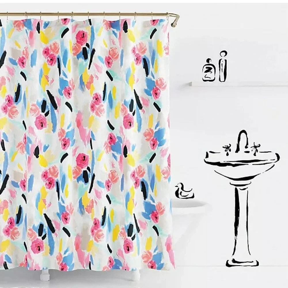 NWT Kate Spade Paintball Floral Shower Curtain