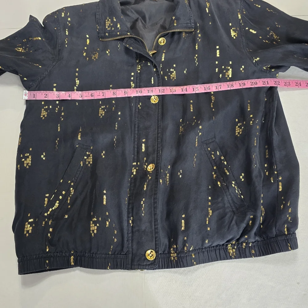 Muneli Black Silk Jacket Size Large