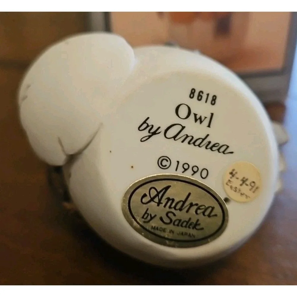 Vintage Andrea by Sadek Owl hatchling, quality porcelain #8618 1990 Japan 3